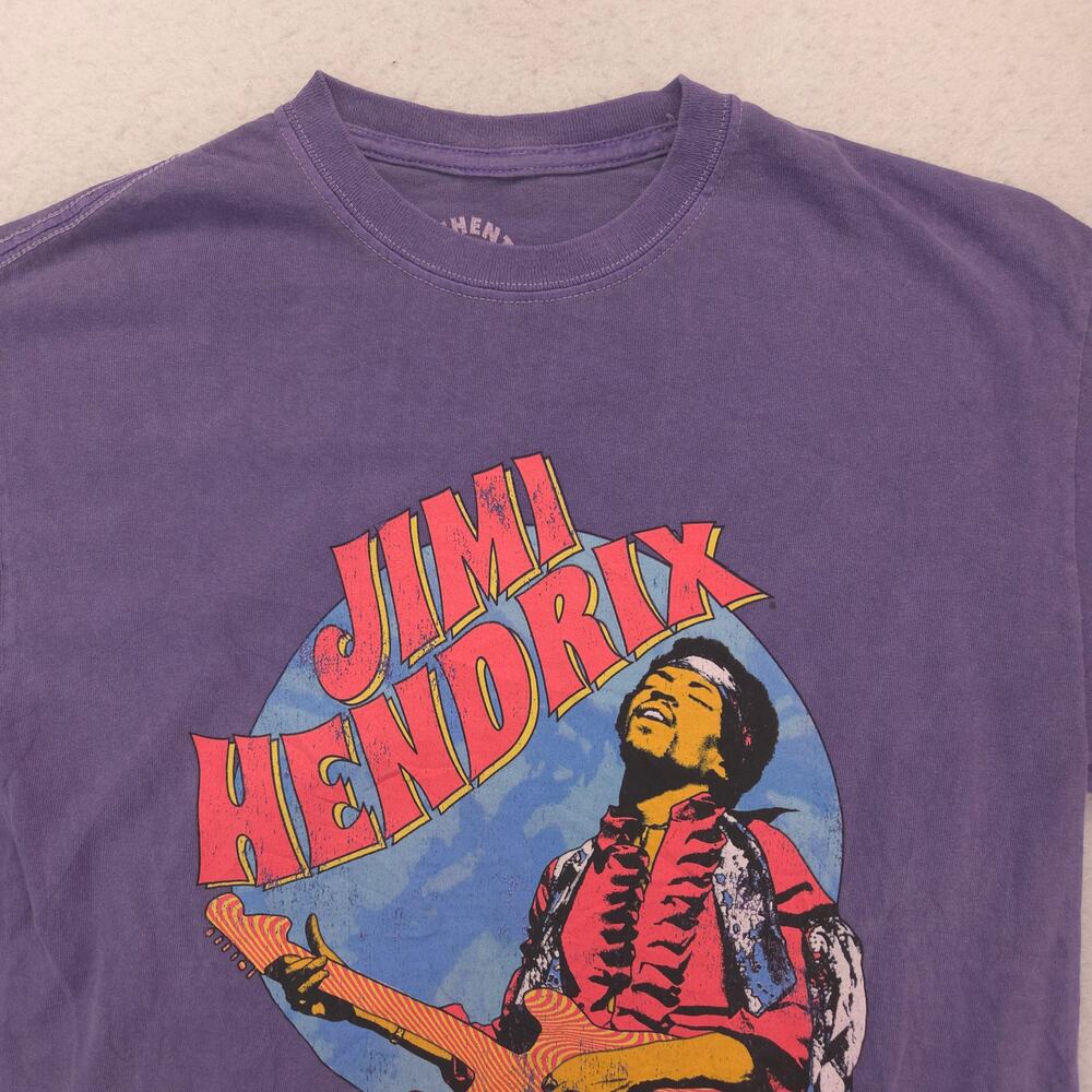 Jimi Hendrix Band Crew Neck Short Sleeve Graphic T Shirt Mens Size M Purple